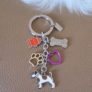 Adorable NWOT Coach Dog Charms Key Ring Bag Charm ❤️🐕🐾💜🔑🎁